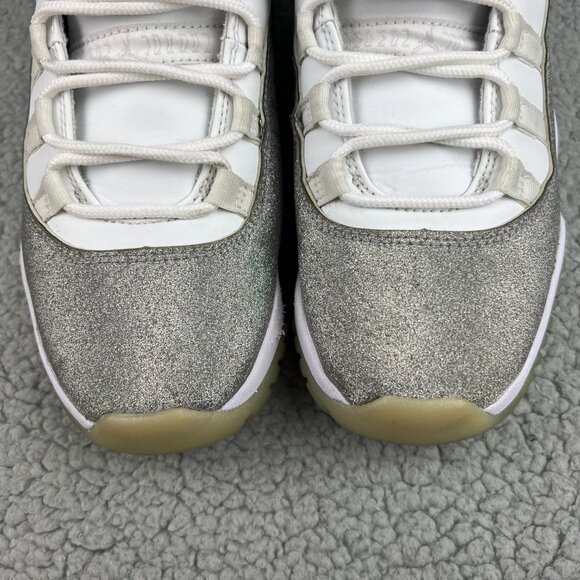 Jordan 11 Vast Grey Womens 8 Shoe Metallic Silver White Glitter Retro Mens 6.5 2 - Picture 9 of 11